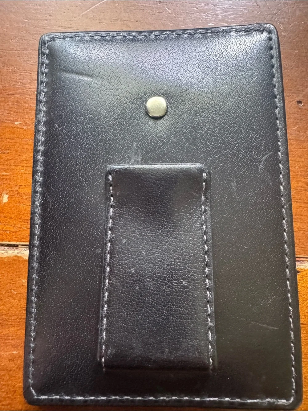 Coach Thin Wallet with Money Clip Black Leather